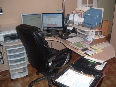 Empty Office Desk Setup