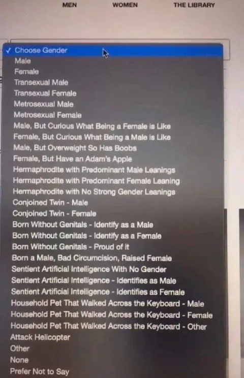 The Library Gender Dropdown