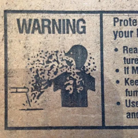 Warning Sign Person Disintegrating