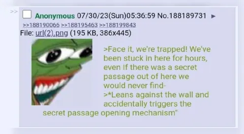 Pepe Accidentally Finds the Secret Passage