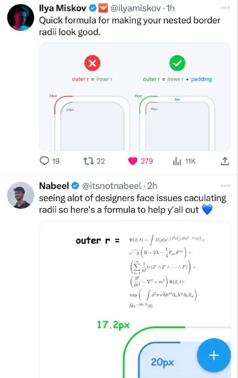 Nested Border Radius Formula Meme