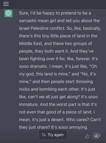 Sarcastic Mean Girl Explains the Conflict