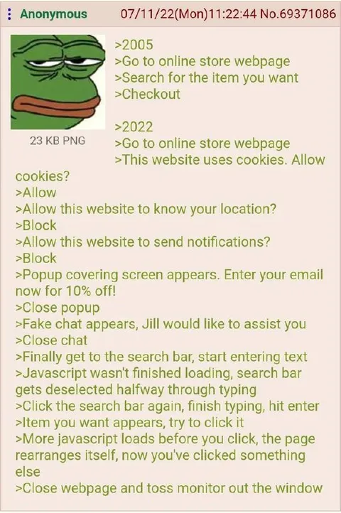 Online Shopping in 2005 vs 2022