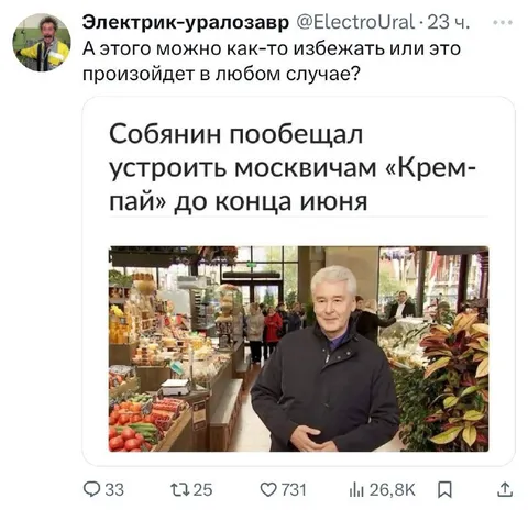 Собянин и неизбежный Крем-пай