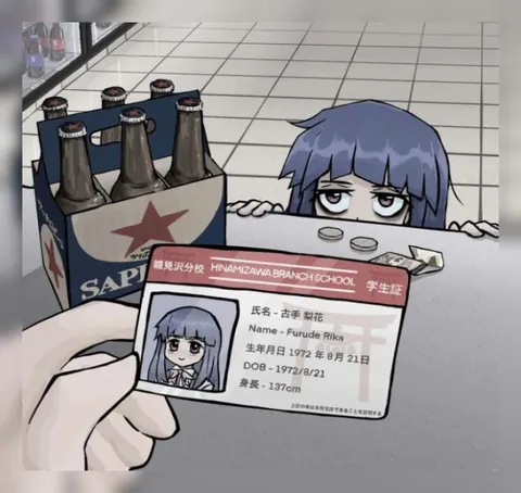 古手梨花の学生証とビール