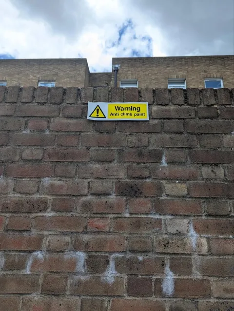Anti-Climb Paint Warning