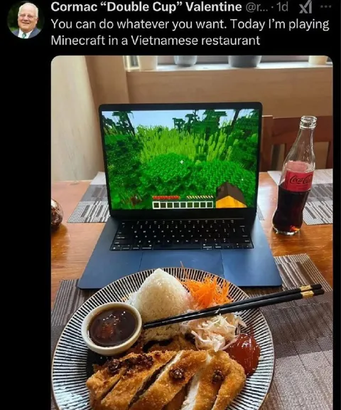 Minecraft at a Vietnamese Restaurant