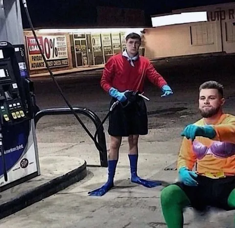 Divers at the Gas Station