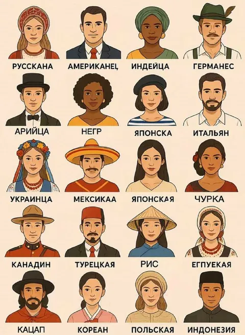 Национальности в народных костюмах