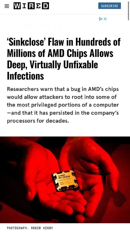 AMD Chip Has a Hidden Flaw