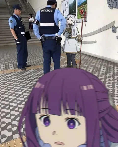Anime Girl Sees the Police