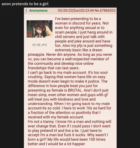 anon pretends to be a girl