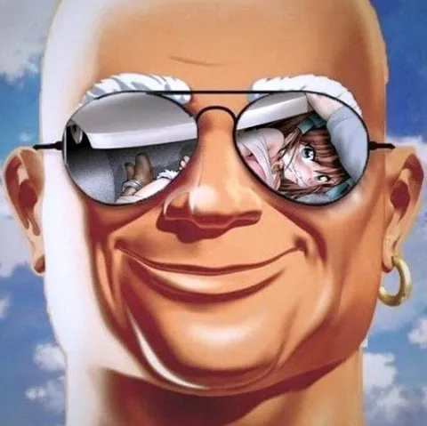 Улыбка с аниме в очках
