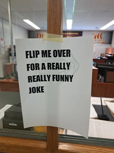 Flip Me Over Joke Sign