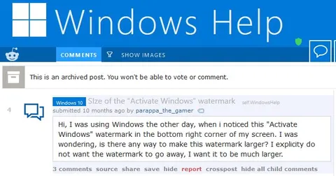 Make the Activate Windows Watermark Larger