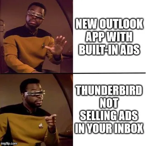 New Outlook Ads vs Thunderbird