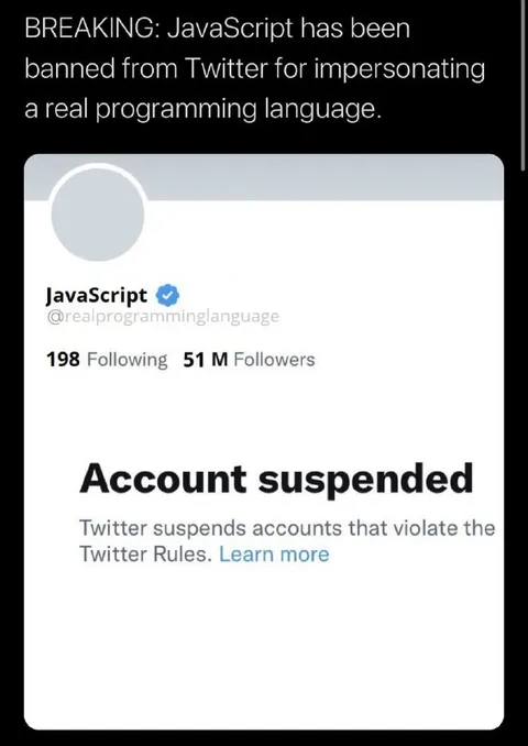JavaScript Account Suspended