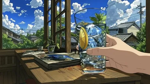 Стакан воды у окна