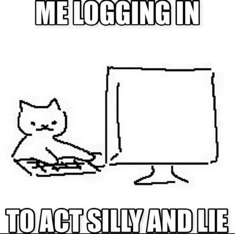 Me Logging In to Act Silly