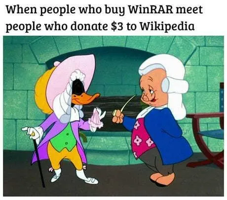 WinRAR Donors Meet Wikipedia Donors