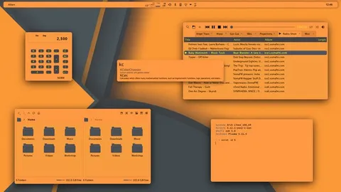 Orange Linux Desktop Aesthetic