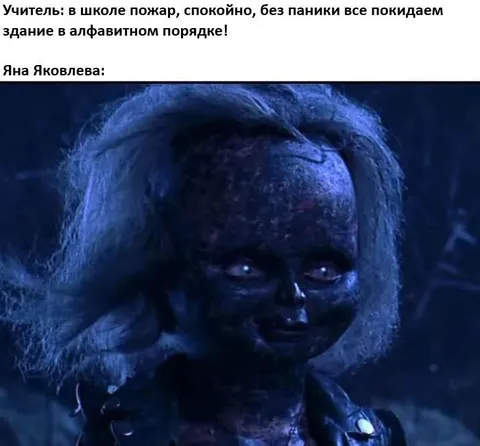 Пожар и алфавитный порядок