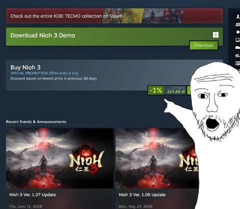 Wojak Points at Nioh 3 Discount