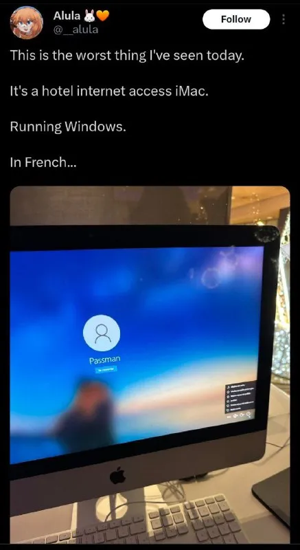 Windows on a Hotel iMac