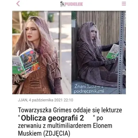 Grimes czyta podręcznik geografii