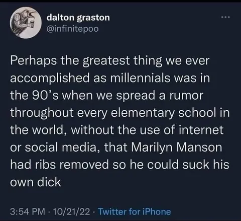 Millennials and Marilyn Manson rumor