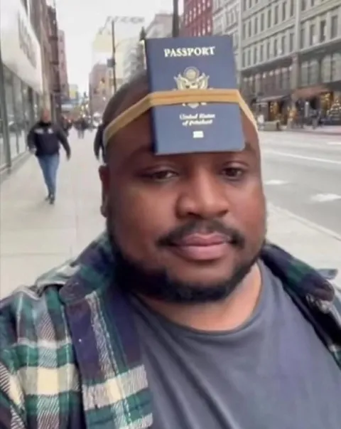 Passport on Forehead