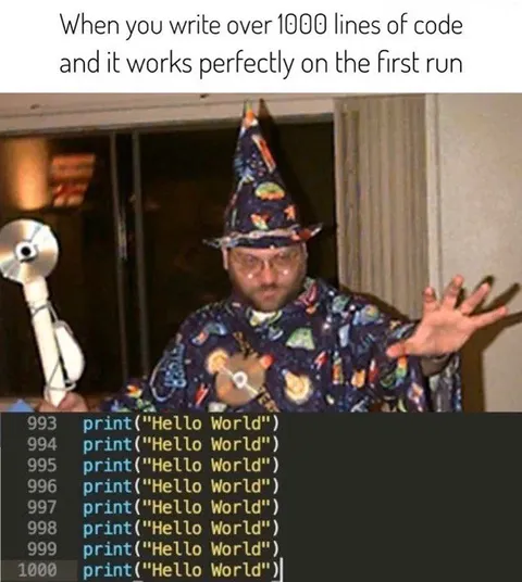 1000 Lines of Code on First Run