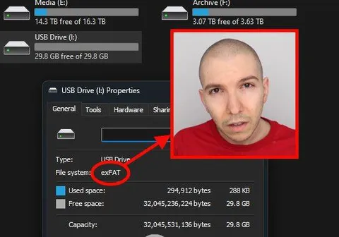 Когда увидел exFAT
