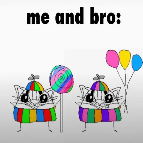 Me and bro colorful cats