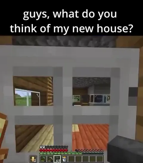 Minecraft House Surrounded by Lava