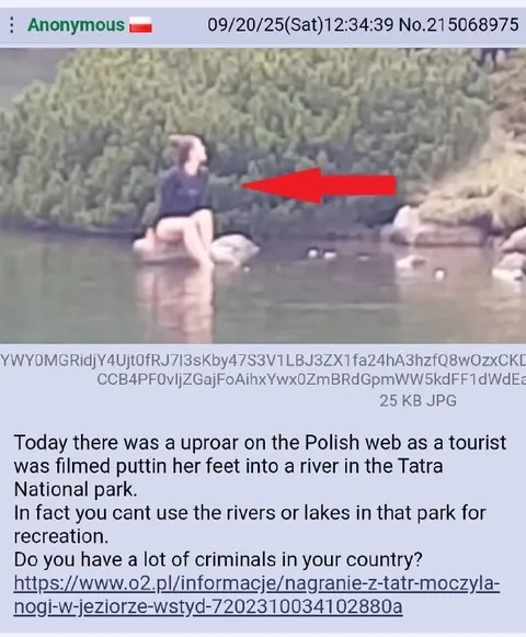 Tourist Puts Feet in River