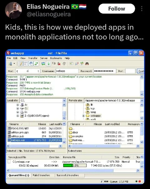 Monolith Deployment with FileZilla
