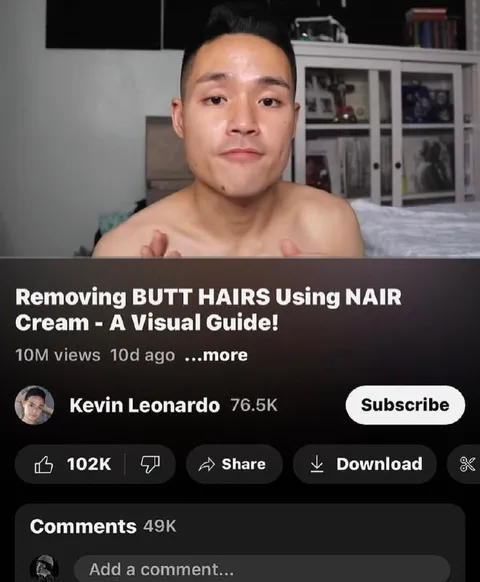 Removing Butt Hairs Using Nair