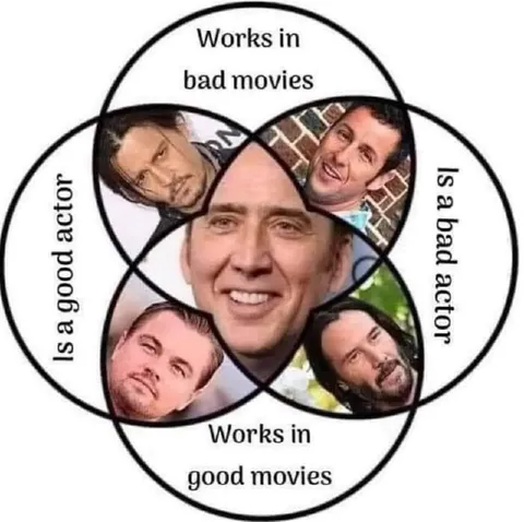 Nicolas Cage Movie Venn Diagram