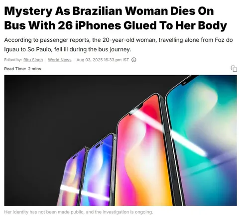 26 iPhones Glued to Her Body