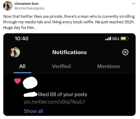 Man Likes Every Boob Selfie