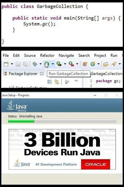 Uninstalling Java After System.gc