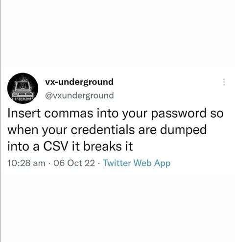 Password Commas Break CSV Dumps