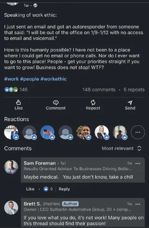 Work Ethic Vacation Outrage