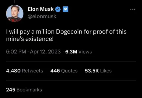 Elon Musk Dogecoin Proof Tweet