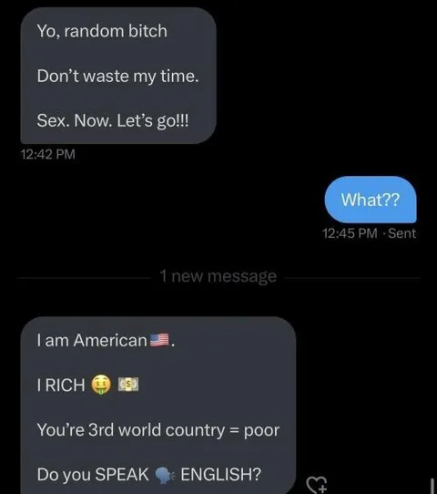 American Rich Guy Texts Poor