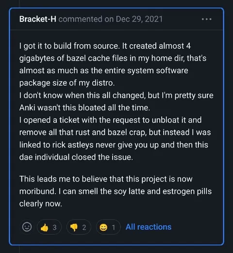 Anki Bloat and Rickroll Issue