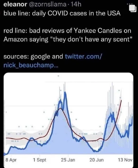 COVID Cases Versus Yankee Candle Reviews
