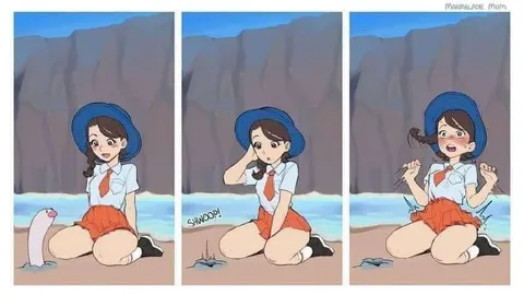 Girl Startled by Swooping Creature
