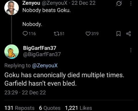 Garfield Has Never Bled